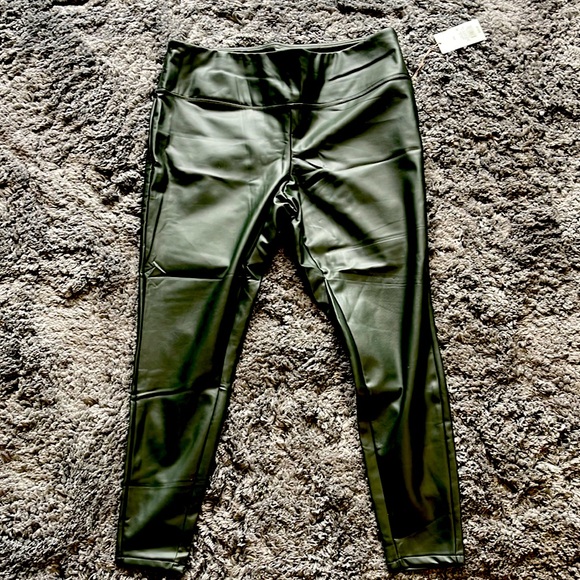 a new day Pants - Women’s olive green pleather pants